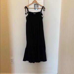 Sea New York Black Spaghetti Strap Maxi Sundress